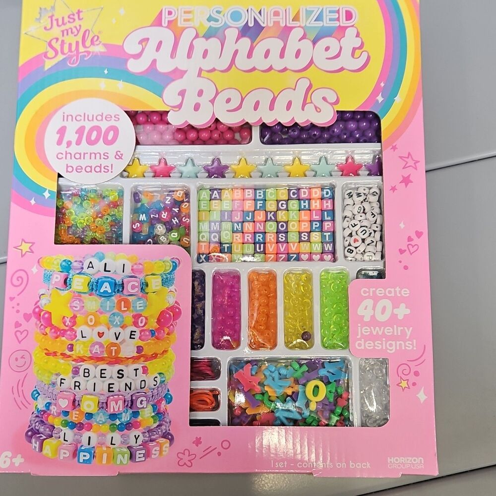 Horizon Group USA Just My Style Alphabet Beads Kit 1100 Beads Create Jewelry